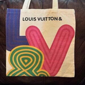 LV Novelty Canvas Tote Bag New